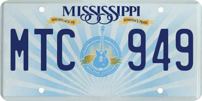 MS license plate MTC949
