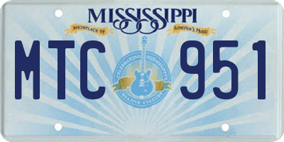 MS license plate MTC951