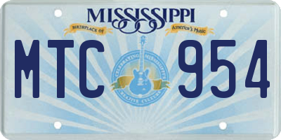 MS license plate MTC954