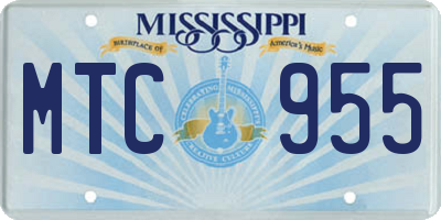 MS license plate MTC955