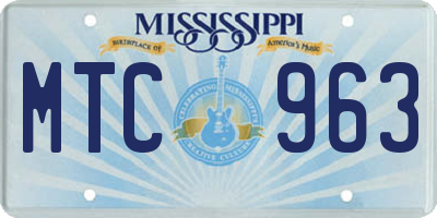 MS license plate MTC963