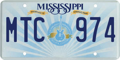MS license plate MTC974