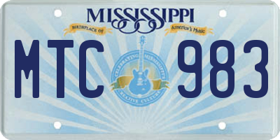 MS license plate MTC983