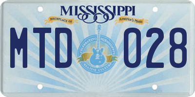 MS license plate MTD028