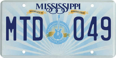 MS license plate MTD049