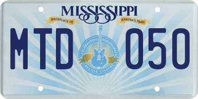 MS license plate MTD050