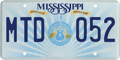 MS license plate MTD052