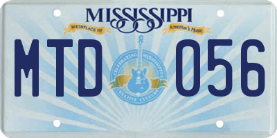 MS license plate MTD056