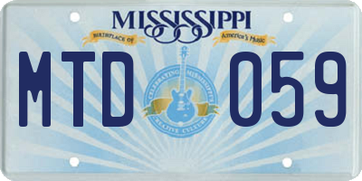 MS license plate MTD059