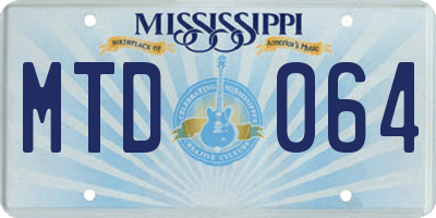MS license plate MTD064
