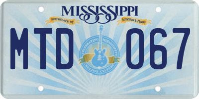 MS license plate MTD067