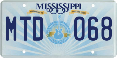 MS license plate MTD068
