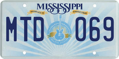 MS license plate MTD069