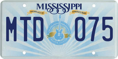 MS license plate MTD075