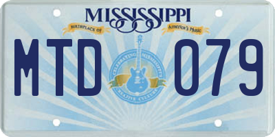 MS license plate MTD079