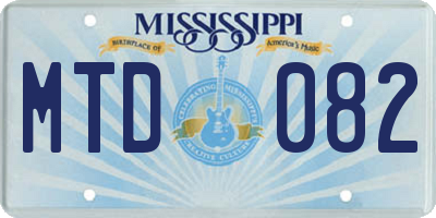 MS license plate MTD082