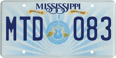 MS license plate MTD083