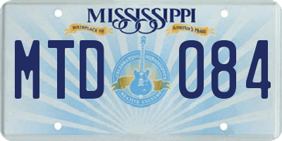 MS license plate MTD084