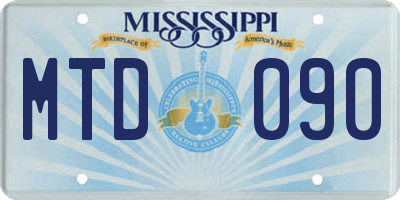 MS license plate MTD090