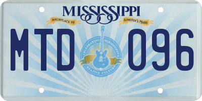 MS license plate MTD096