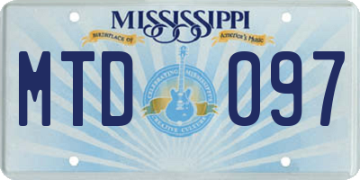 MS license plate MTD097
