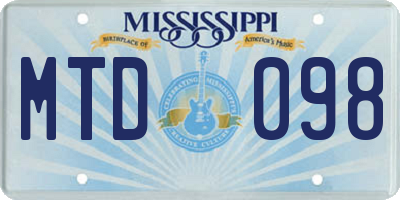 MS license plate MTD098