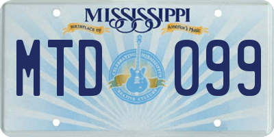 MS license plate MTD099