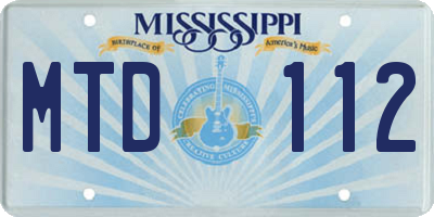 MS license plate MTD112