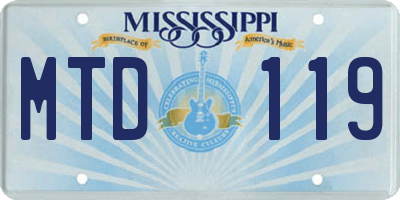 MS license plate MTD119