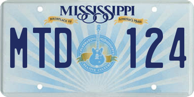 MS license plate MTD124