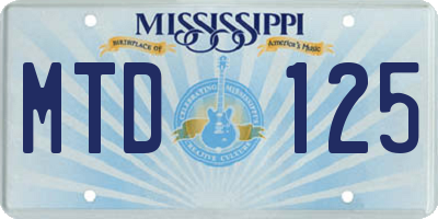 MS license plate MTD125