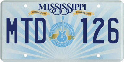 MS license plate MTD126