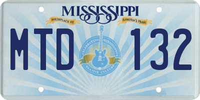MS license plate MTD132