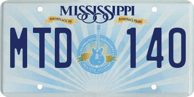 MS license plate MTD140
