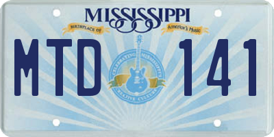 MS license plate MTD141