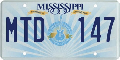 MS license plate MTD147