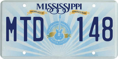 MS license plate MTD148