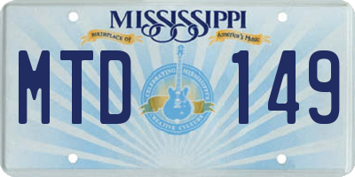 MS license plate MTD149