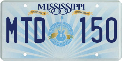 MS license plate MTD150