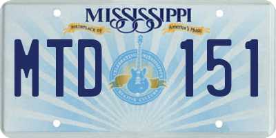 MS license plate MTD151