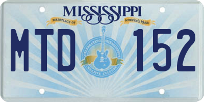 MS license plate MTD152