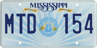 MS license plate MTD154