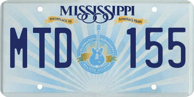 MS license plate MTD155