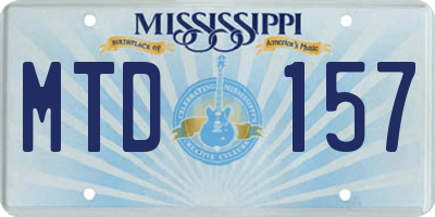 MS license plate MTD157