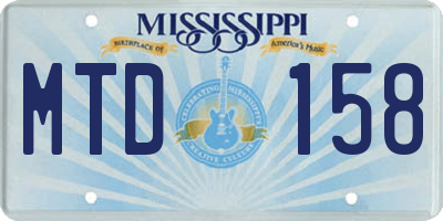 MS license plate MTD158