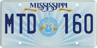 MS license plate MTD160