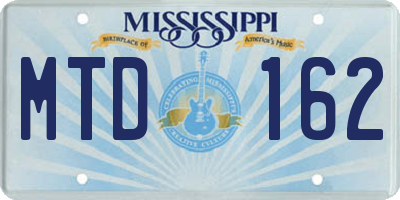 MS license plate MTD162