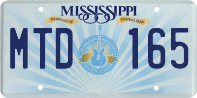 MS license plate MTD165