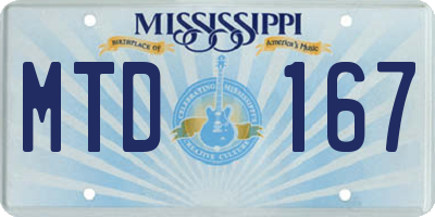 MS license plate MTD167