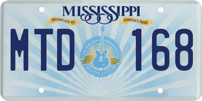 MS license plate MTD168